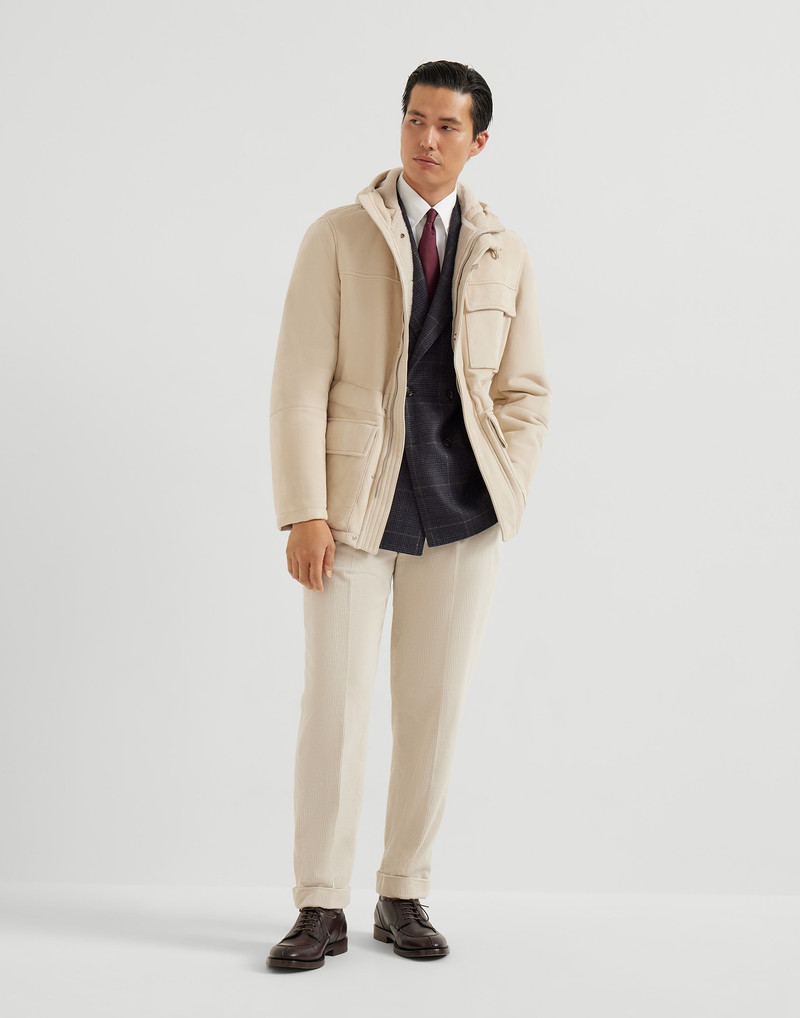 Cashmere and virgin wool Prince of Wales one-and-a-half breasted deconstructed blazer 5