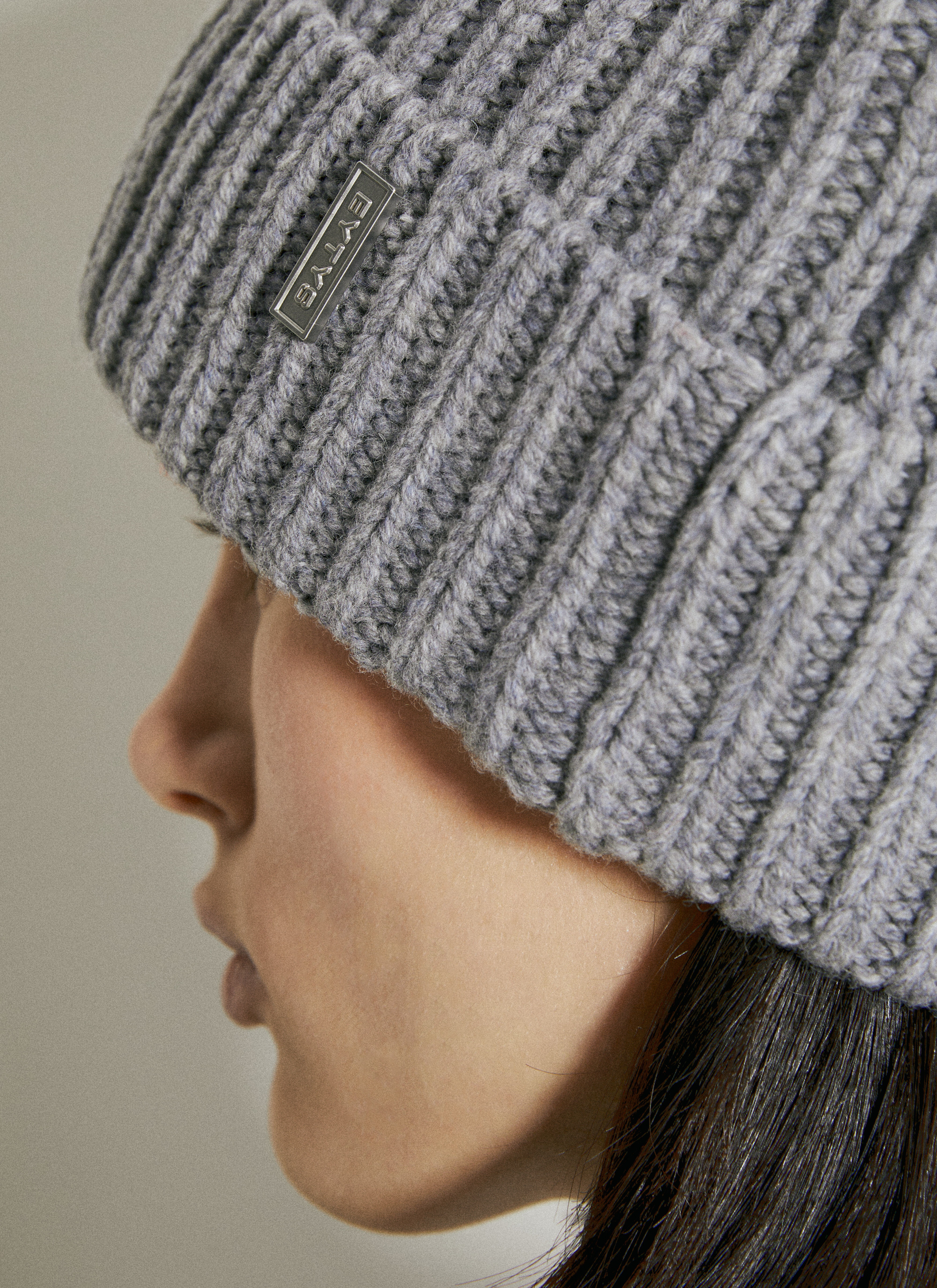 Wool Knit Beanie Hat - 5
