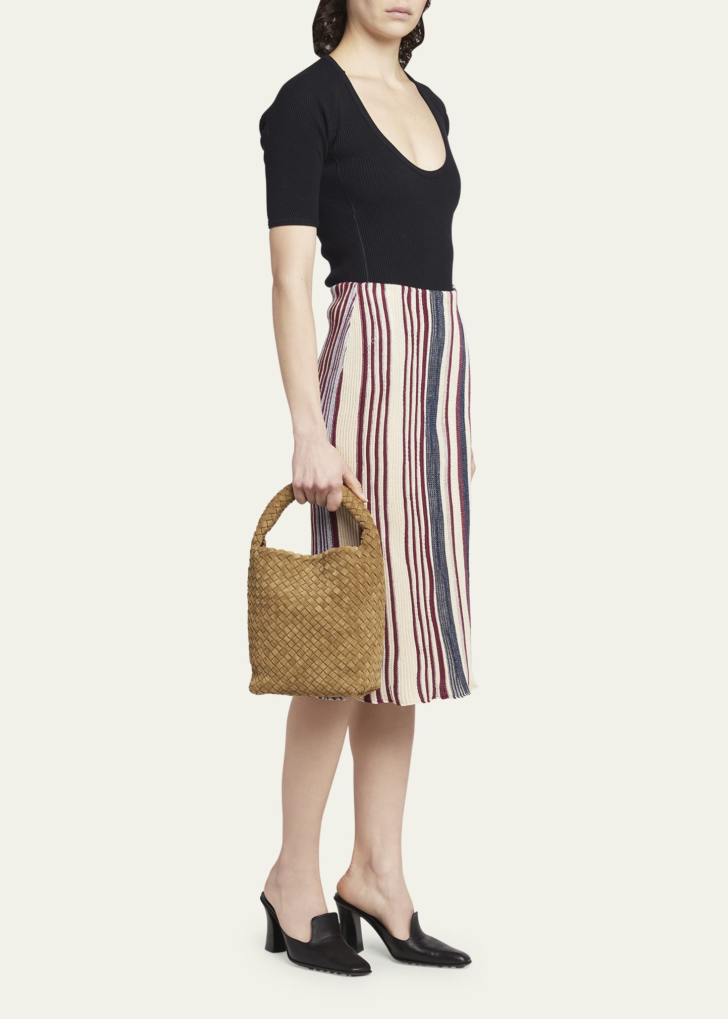 Cabat Suede Cashmere Bucket Bag - 5