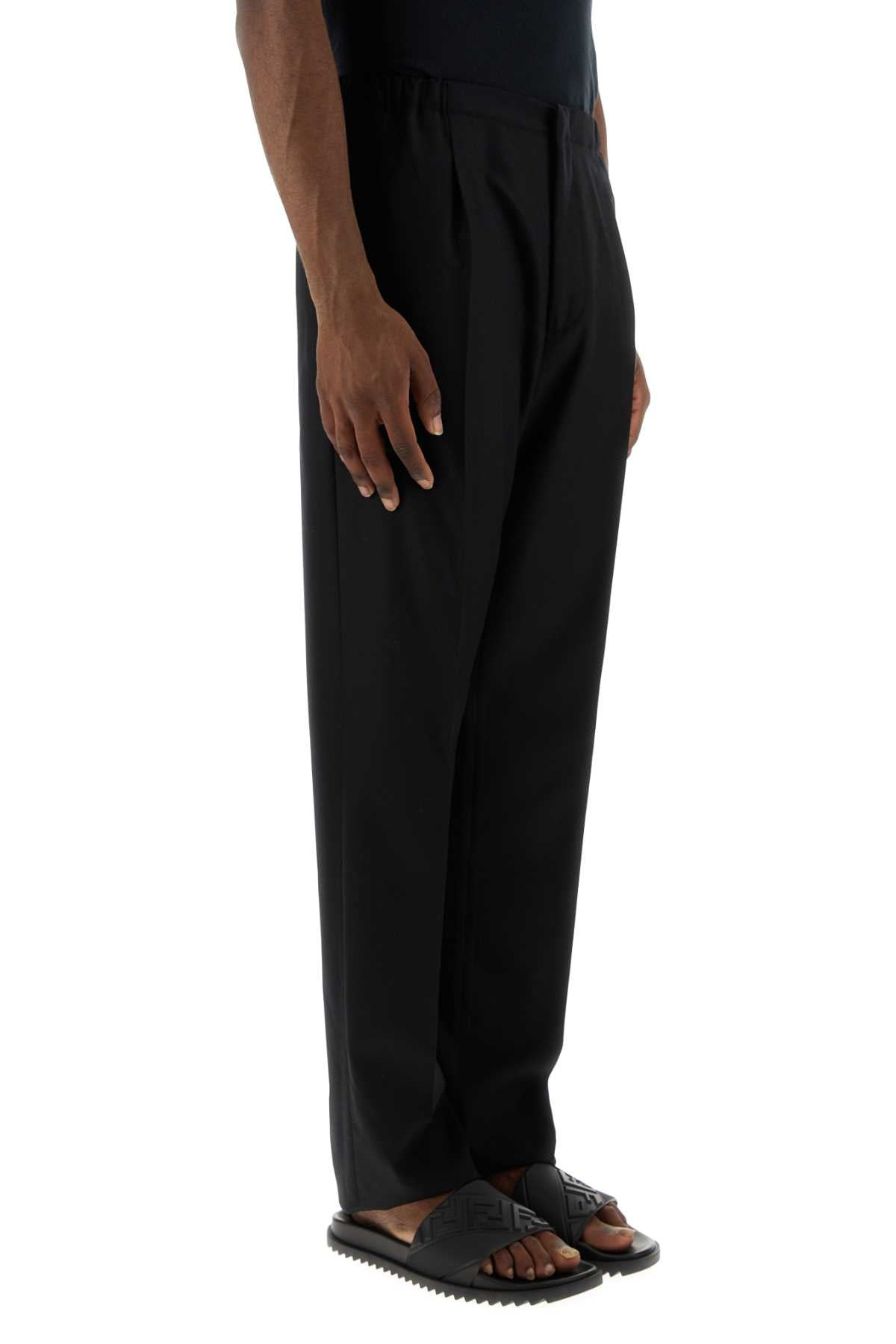 Fendi Men Black Wool Pant - 3