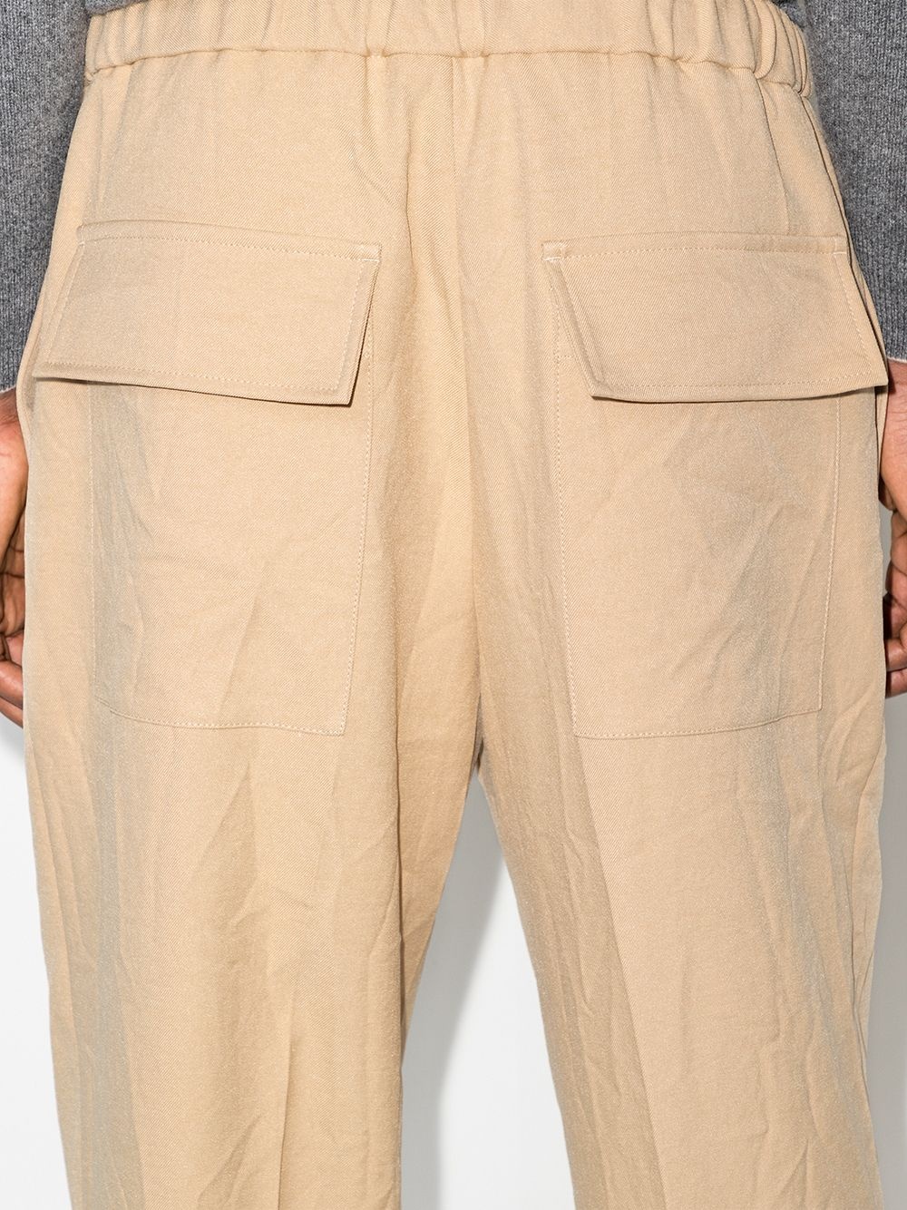 elasticated-waist tailored trousers - 4