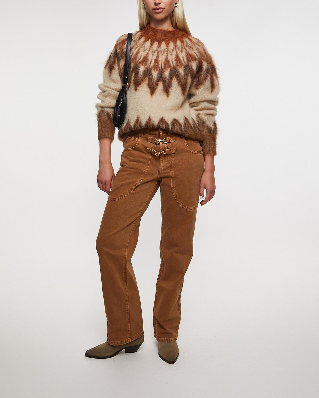 Trousers Brinley Gul/brun - 3