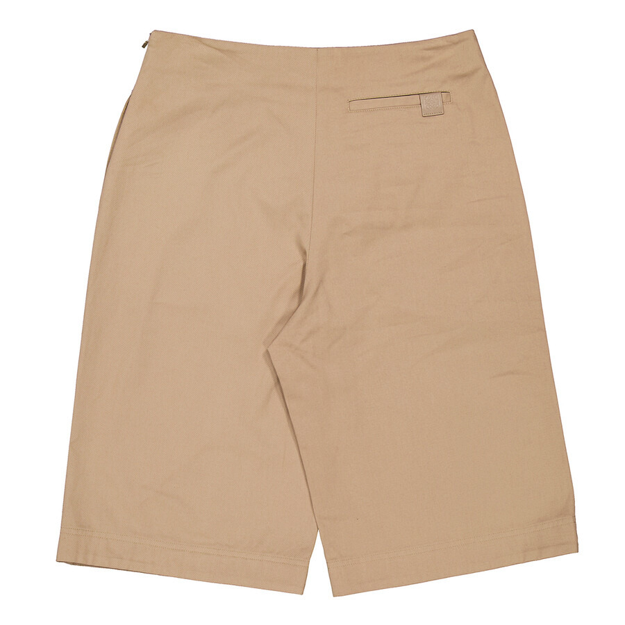 Loewe Logo Patch Pleated Cotton Shorts - 2
