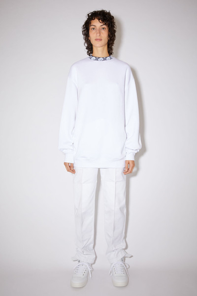 Acne Studios Face motif mock neck sweatshirt optic white outlook