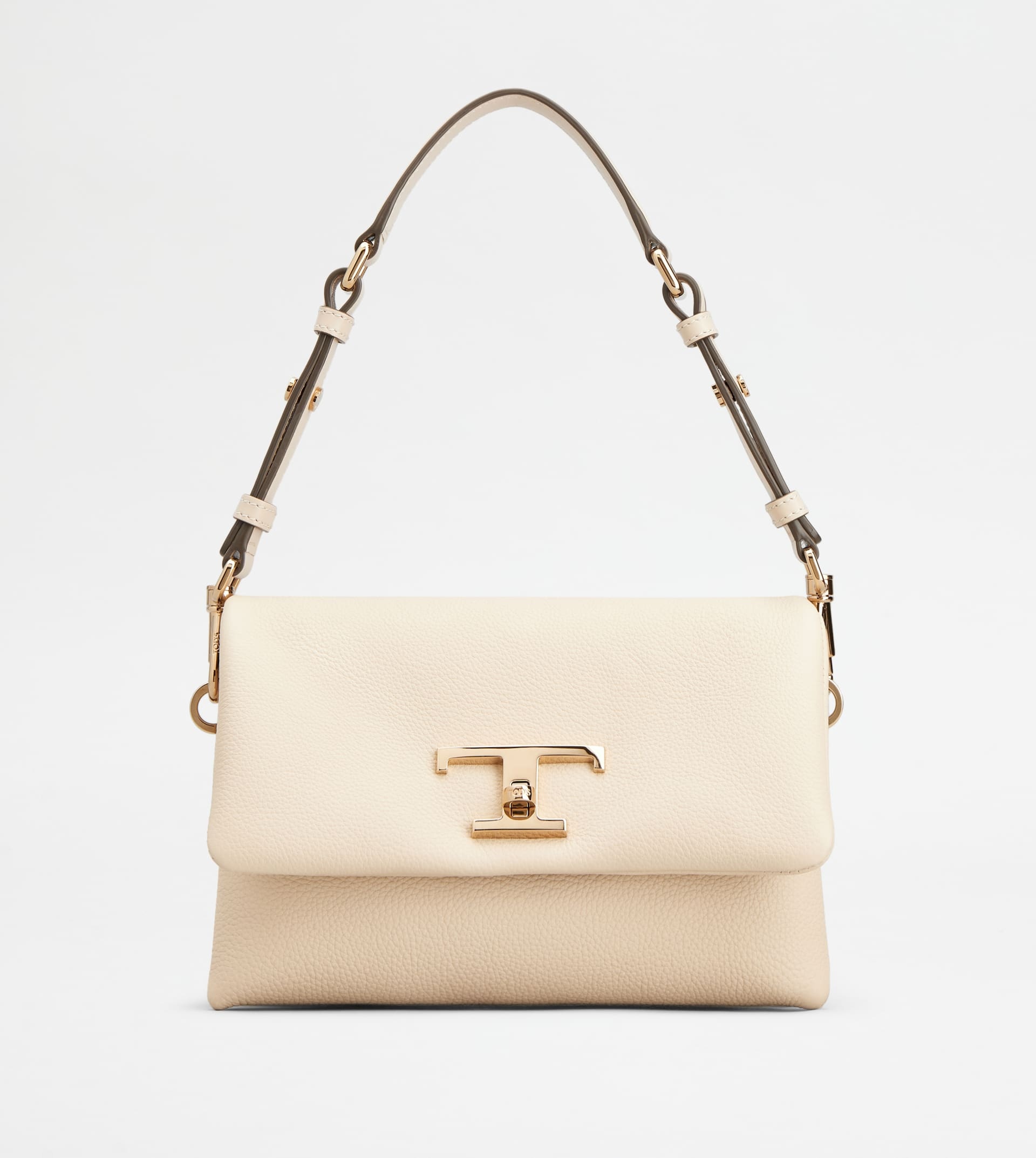 T TIMELESS FLAP BAG IN LEATHER MINI - BEIGE - 1