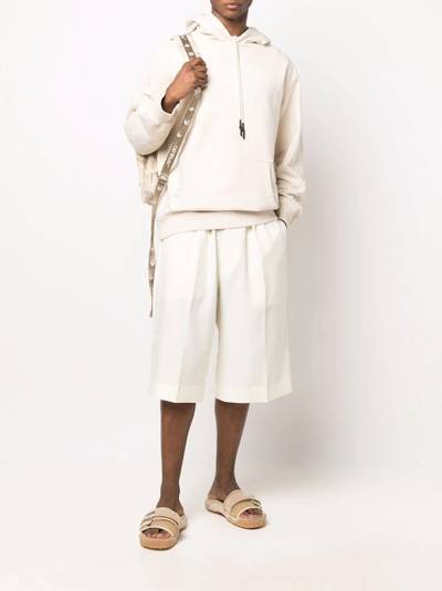 Y-3 pressed-crease drawstring-waist Bermuda shorts outlook