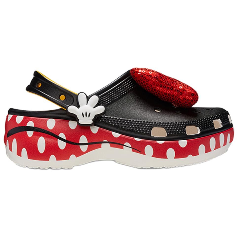 (WMNS) Crocs x Minnie Mouse Classic Platform Clogs 'Black Red White' 209896-100 - 2