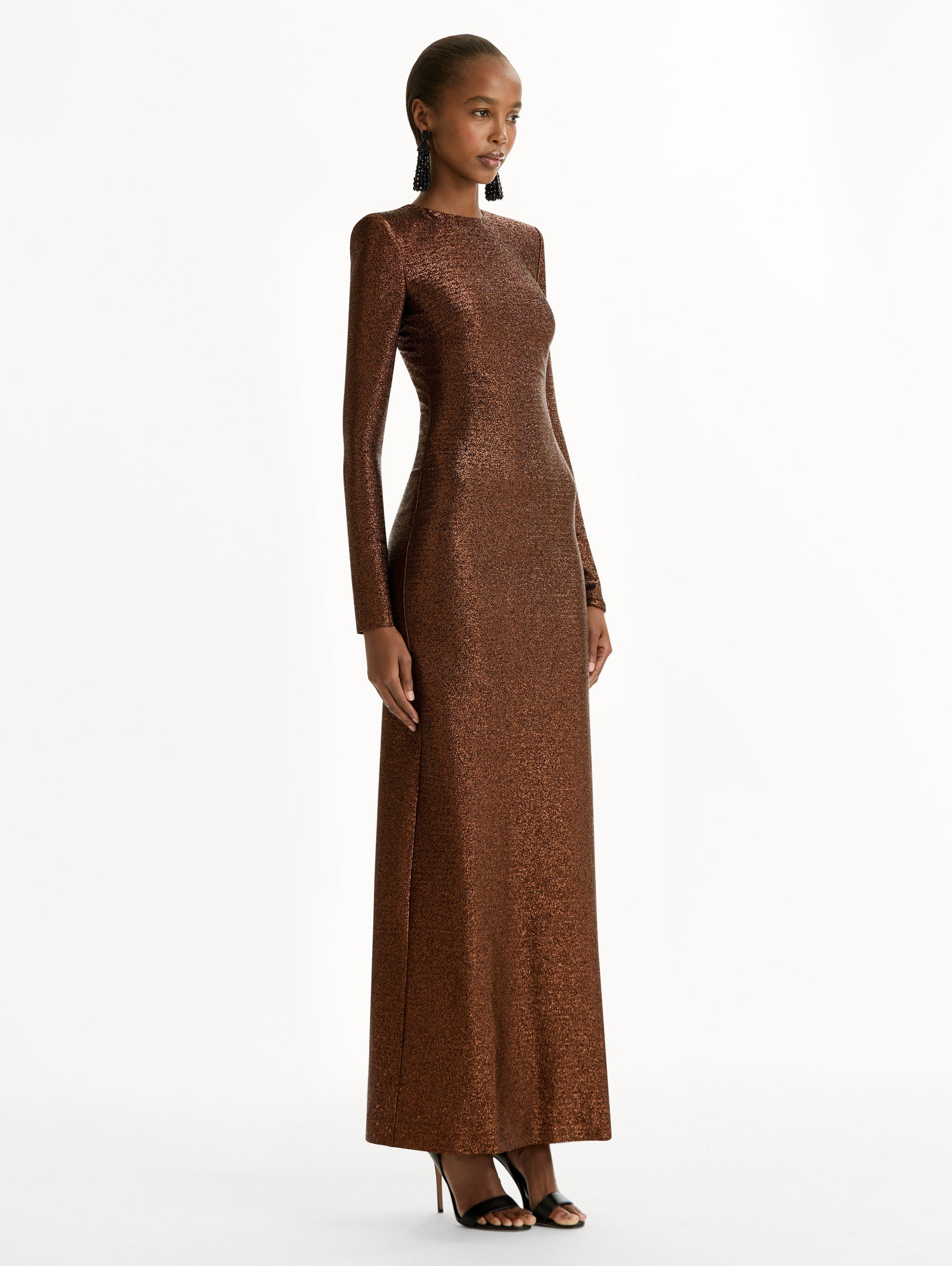 LAMÉ COLUMN GOWN - 4