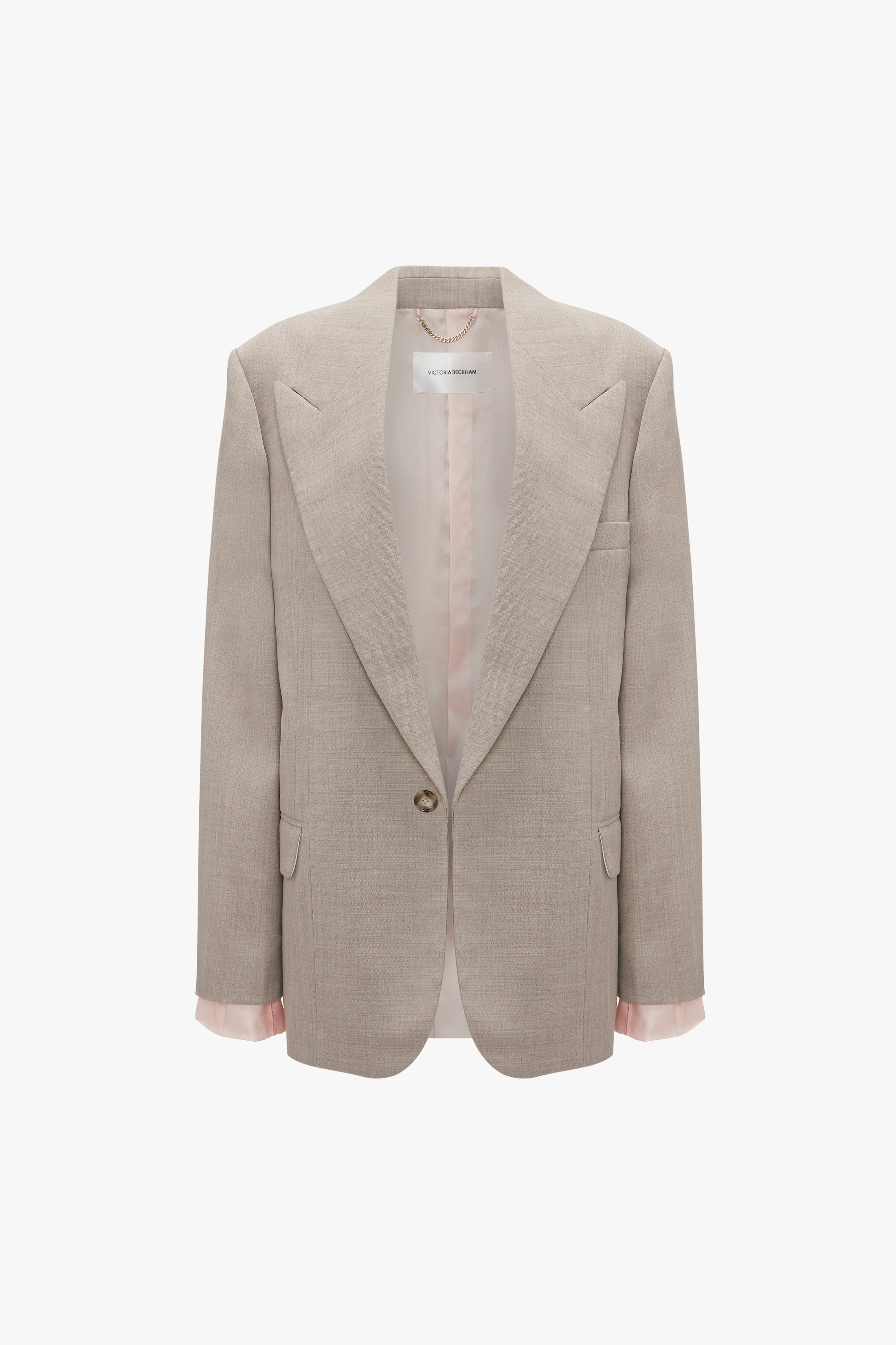 Darted Sleeve Tailored Jacket In Sesame - 1