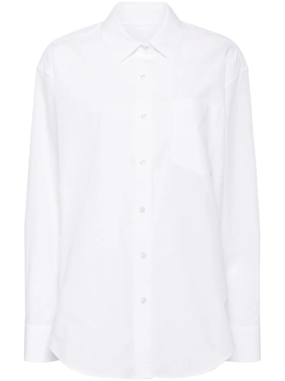 T BY ALEXANDER WANG - Women Boyfriend Shirt With Logo Flag Tag - 5