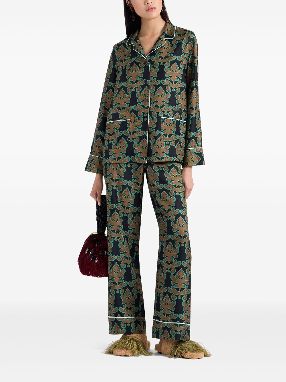 silk pajama trousers - 2