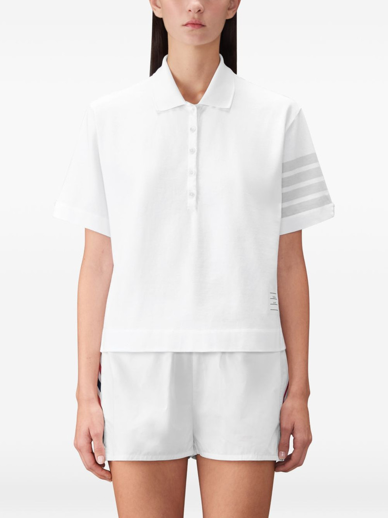 Thom Browne 4-bar jersey polo top outlook