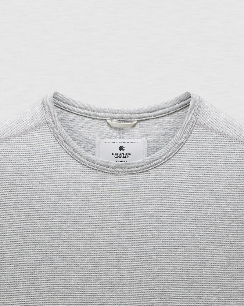 Reigning Champ Lightweight Waffle Standard Fit Long Sleeve - Heather Grey outlook