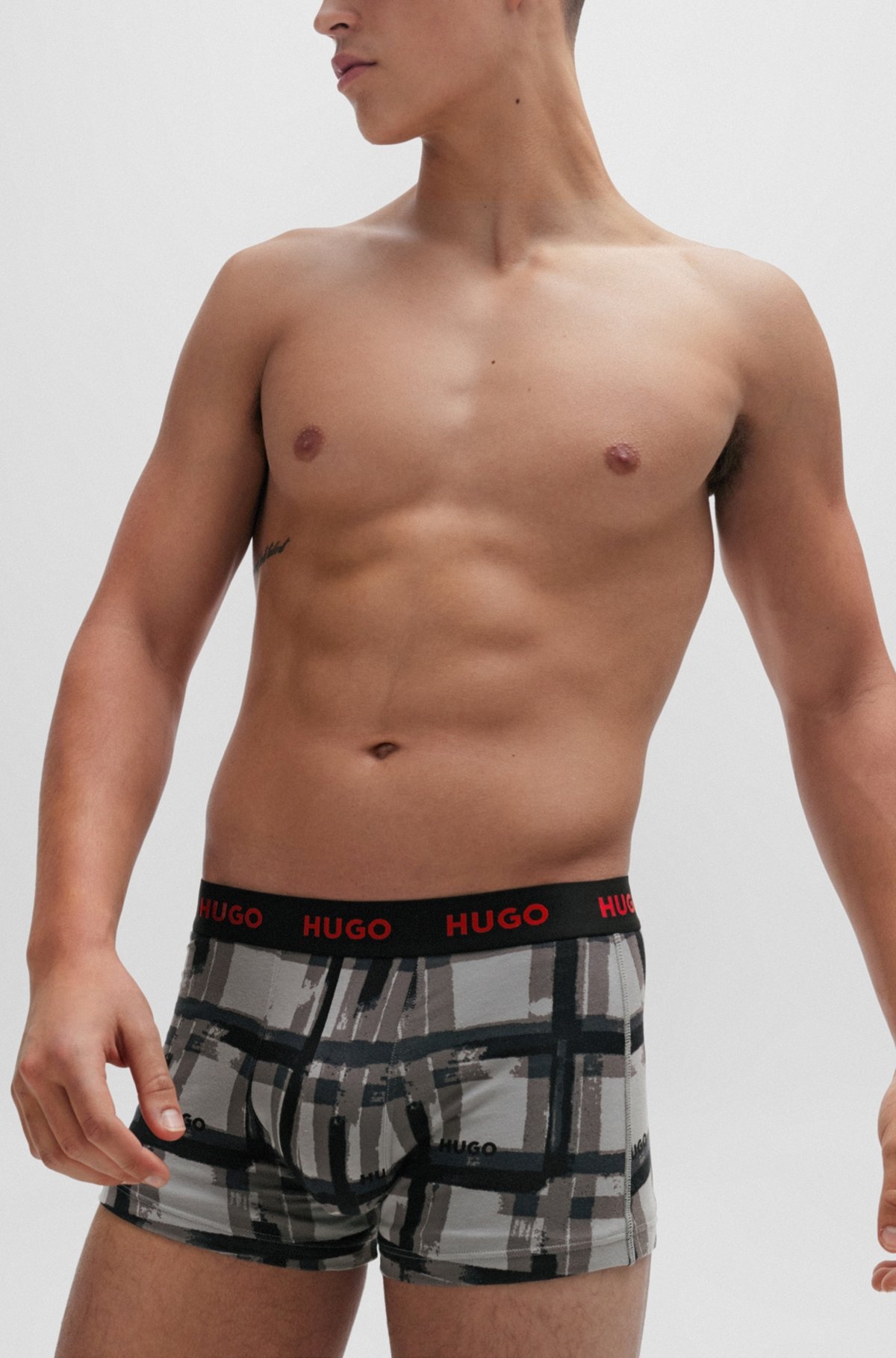 TRIPLE-PACK OF STRETCH-COTTON TRUNKS WITH LOGO WAISTBANDS - 4