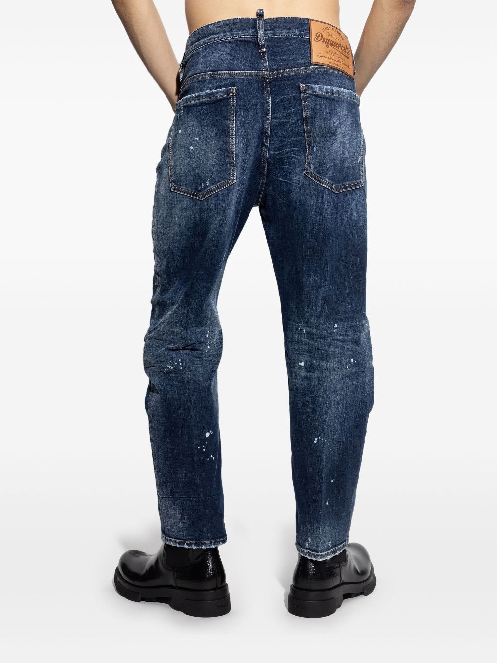 stretch-cotton tapered jeans - 4