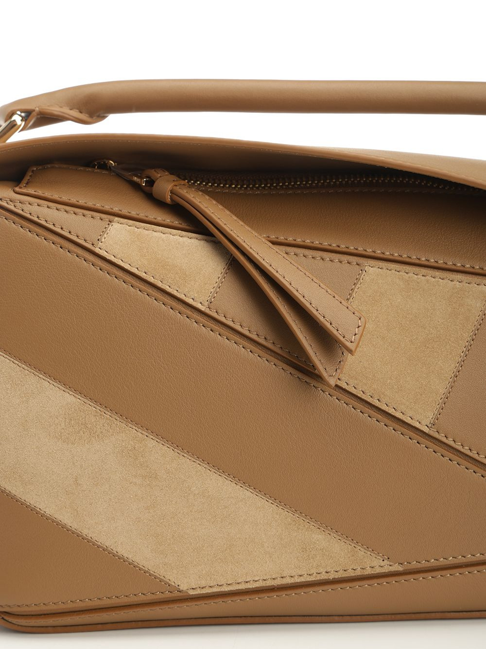 Puzzle S Stripes Handbags Brown - 5