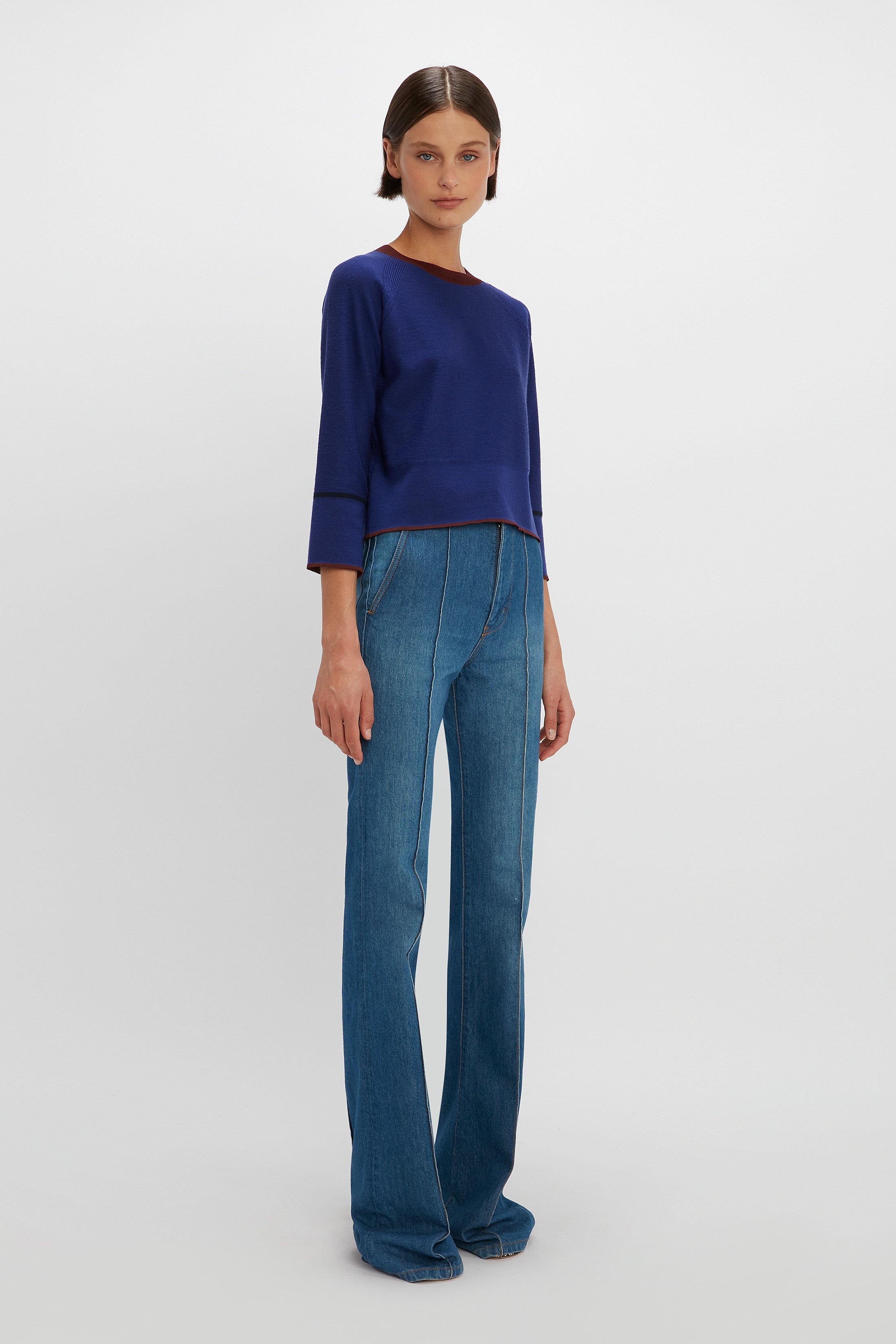 Raglan Sleeve Jumper in Electric Purple - 3