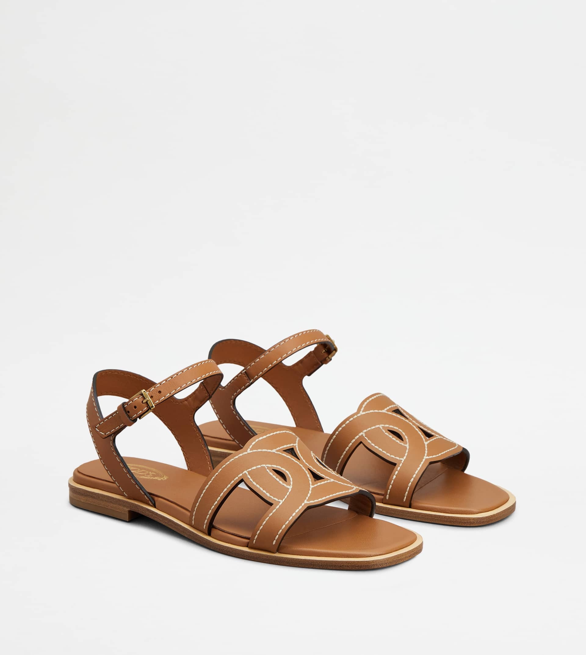 KATE SANDALS IN LEATHER - BROWN - 4