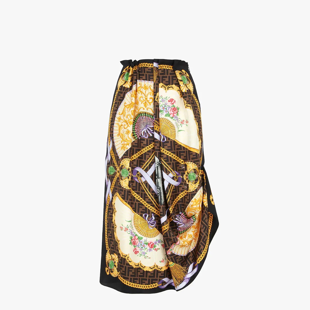Fendace multicolor silk skirt - 1