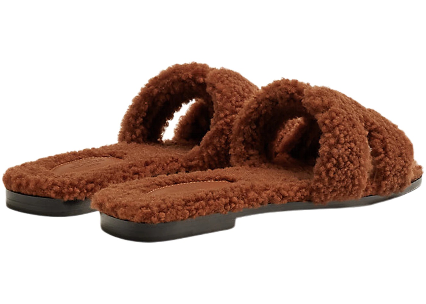 Hermes Oran Sandal Cognac Woolskin - 3