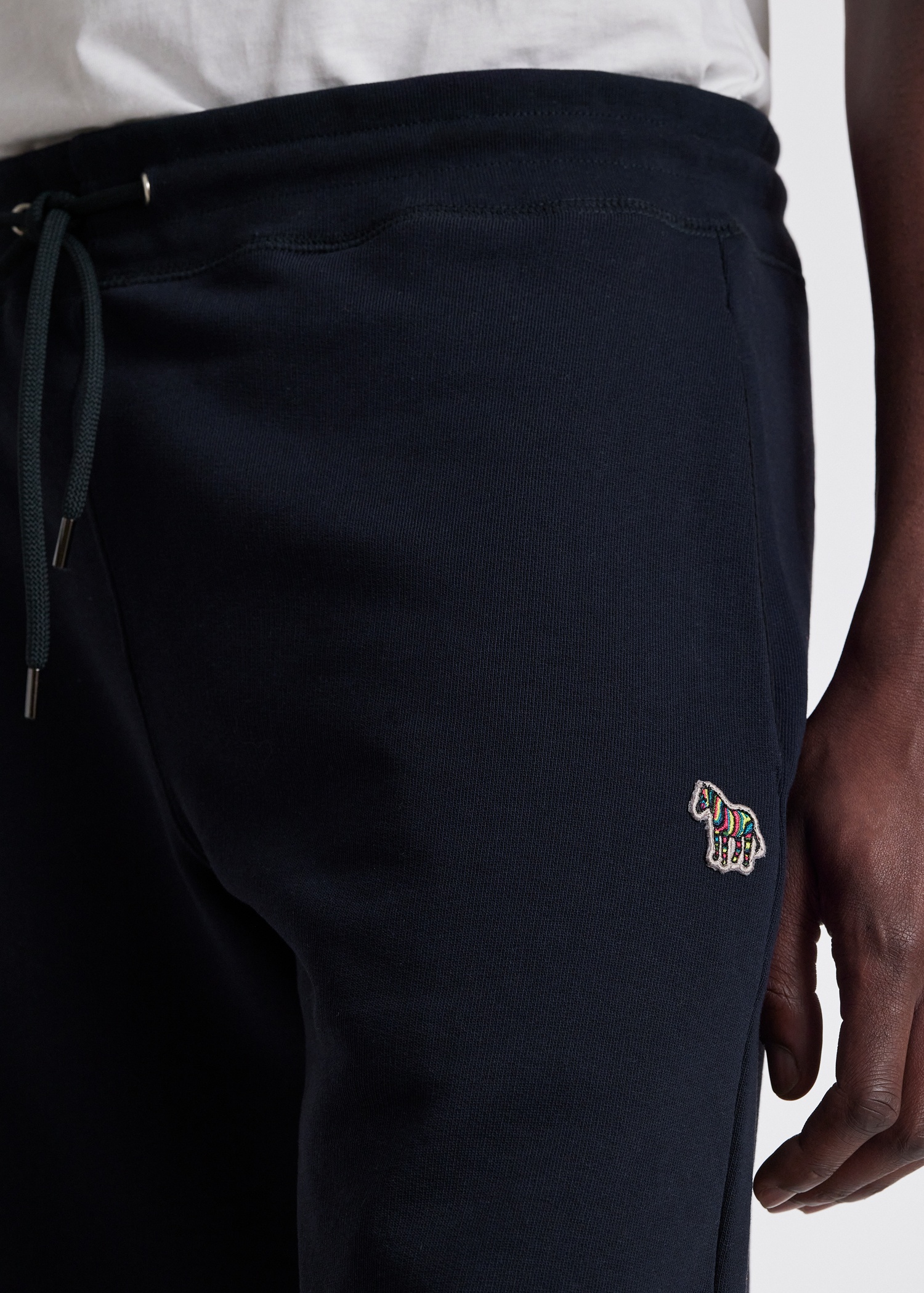 Dark Navy Cotton Zebra Logo Shorts - 6