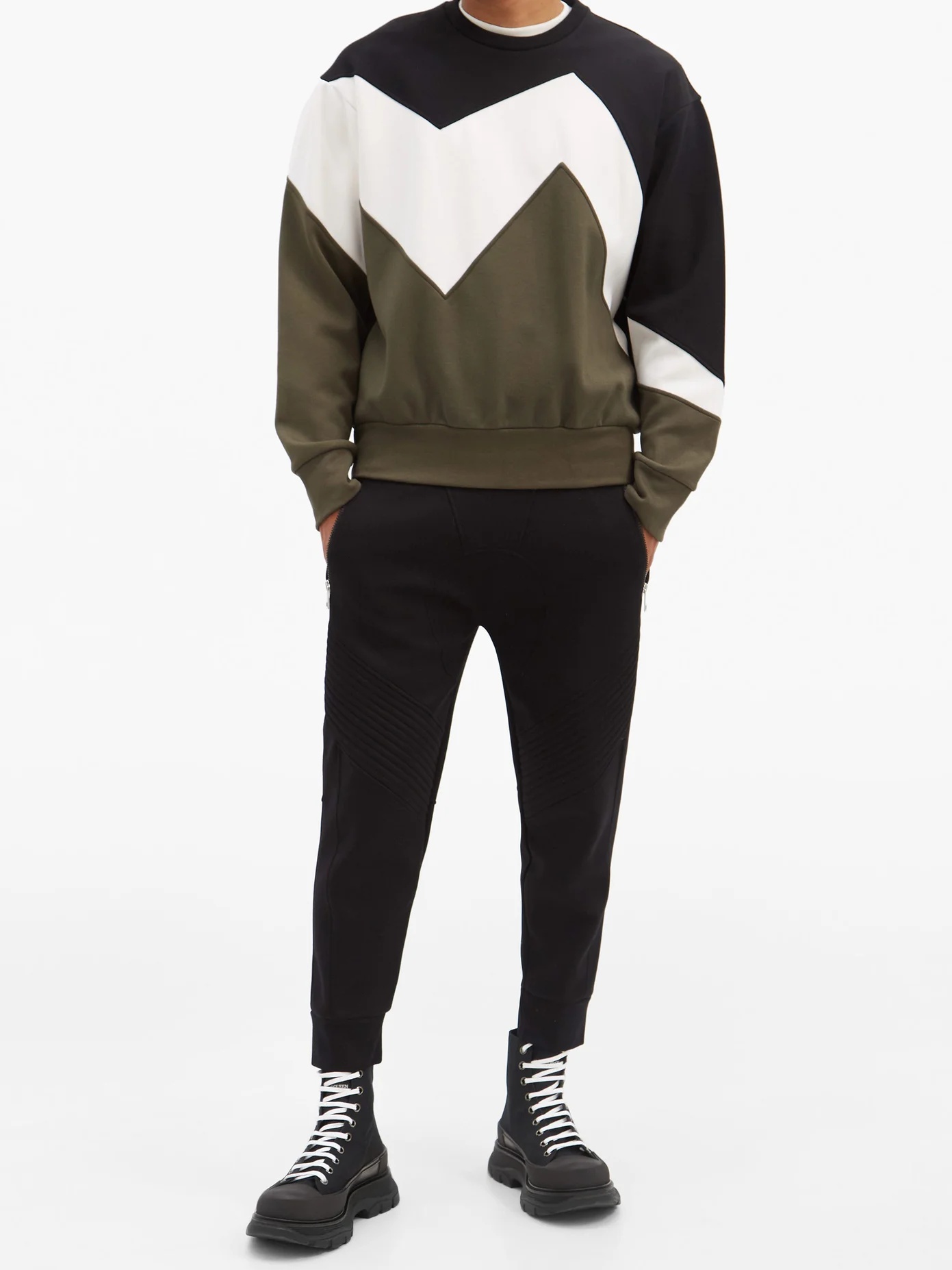 Quilted-panel jersey track pants - 2