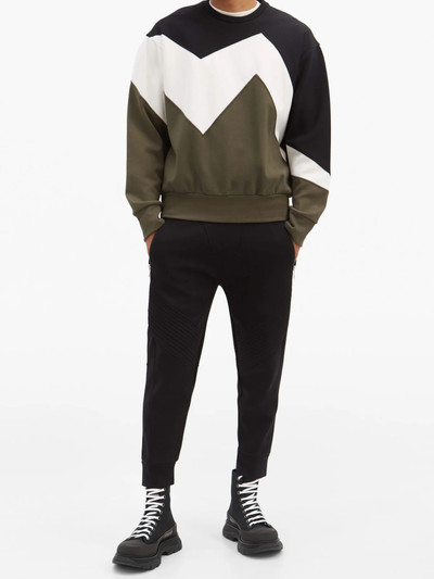 Neil Barrett Quilted-panel jersey track pants outlook