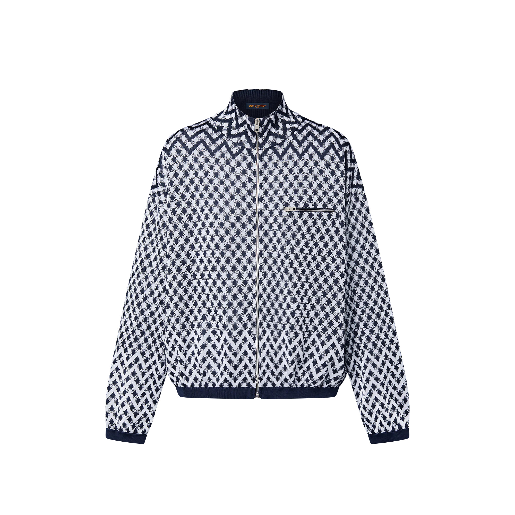 Graphic Damier Zip-Up Jacket - 1