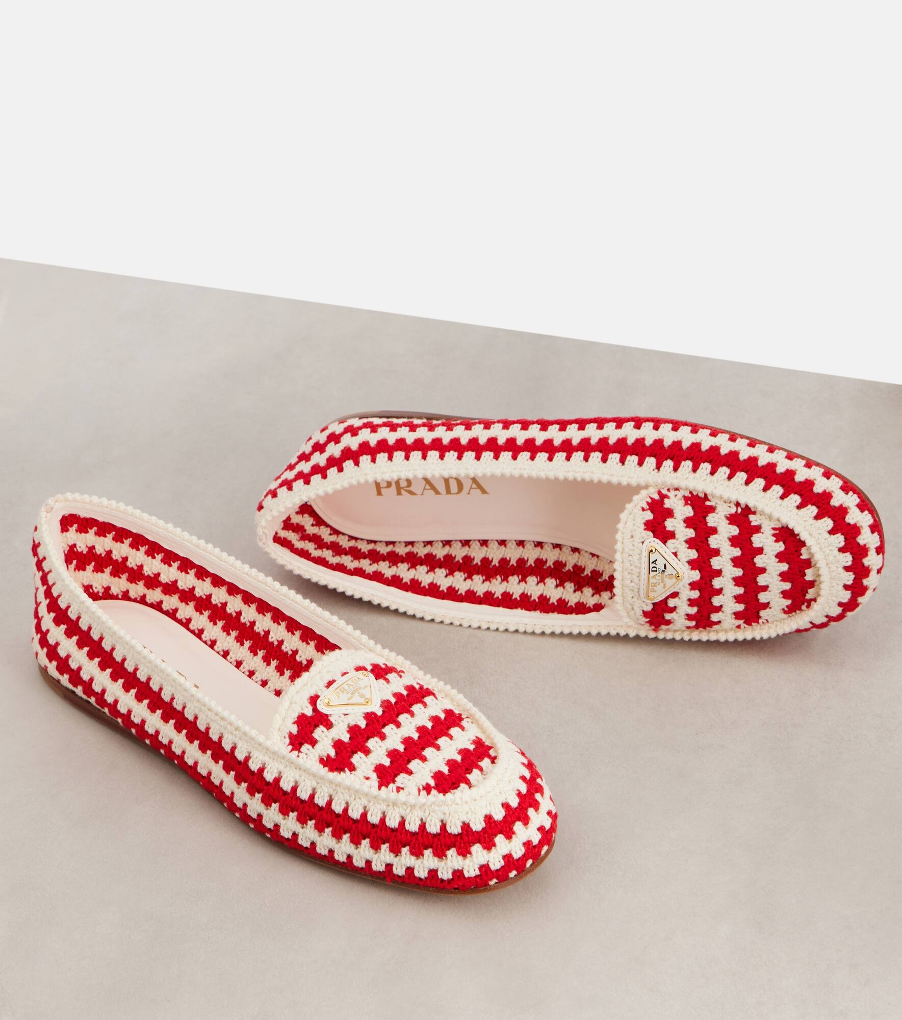 Striped crochet ballet flats - 5