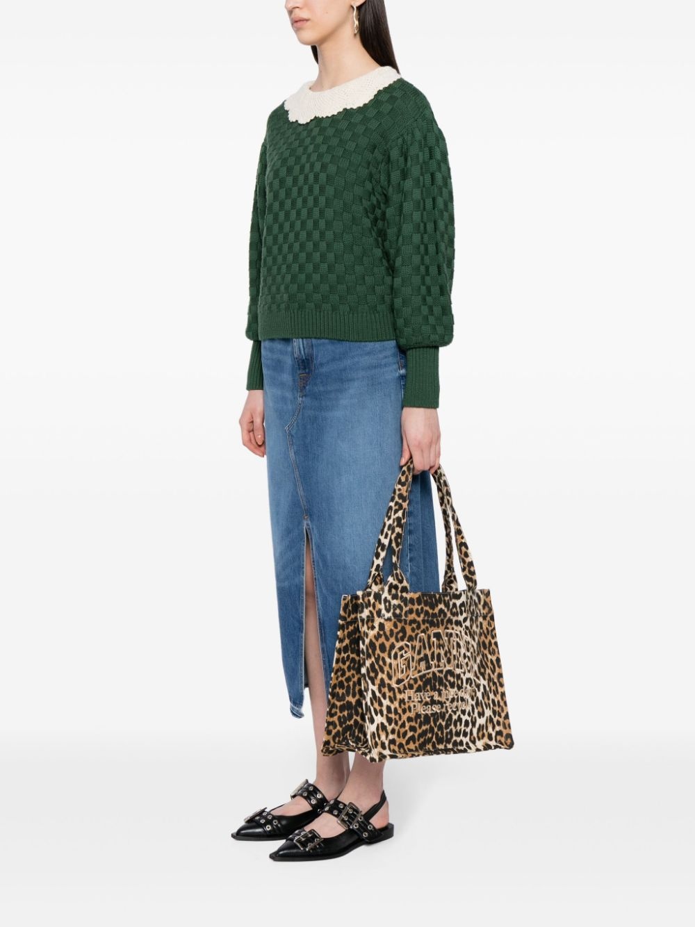 large leopard-print canvas tote bag - 2