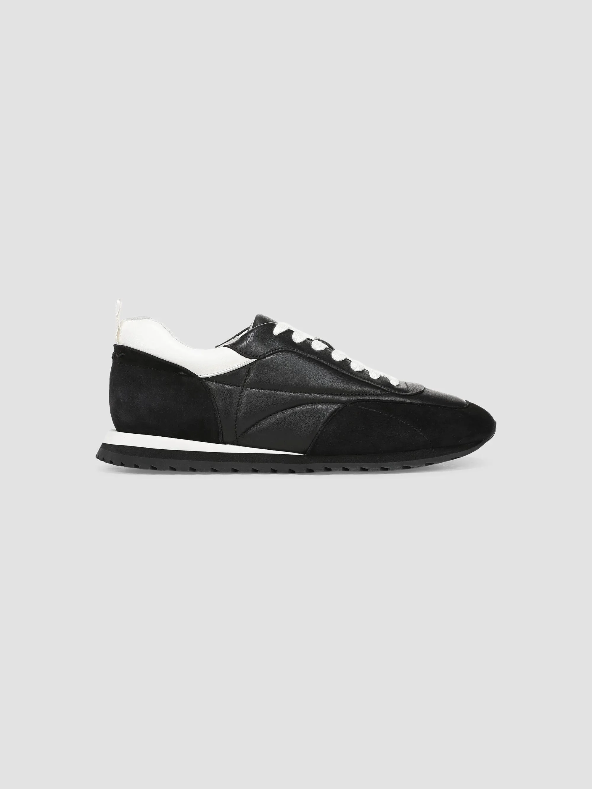 Women's Sophia Leather Low-Top Sneakers - Black Snow White - 1