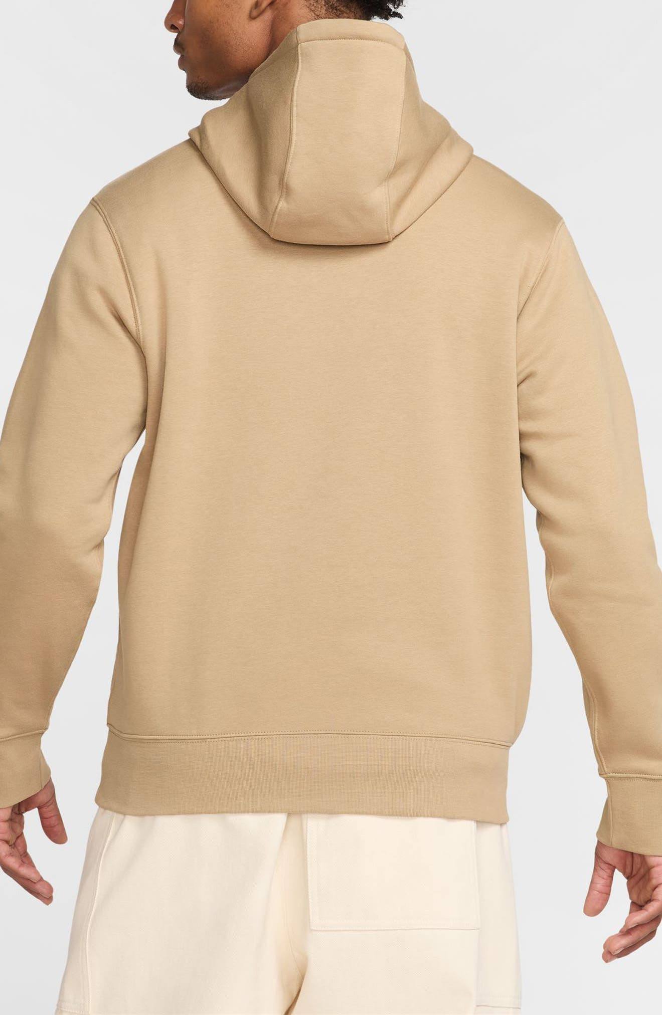 Nike Club Fleece Pullover Hoodie in Parachute Beige/White at Nordstrom - 2