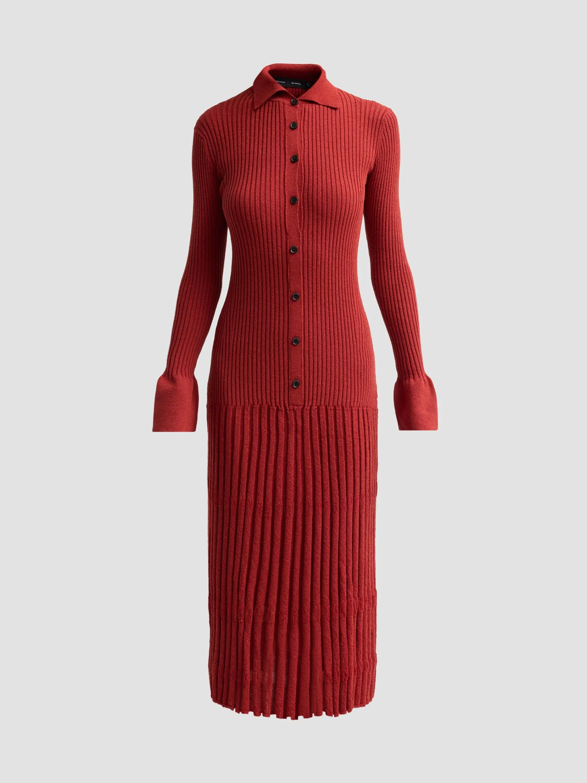 Women's Rosario Textured Merino Wool Midi Dress - Rust - 1