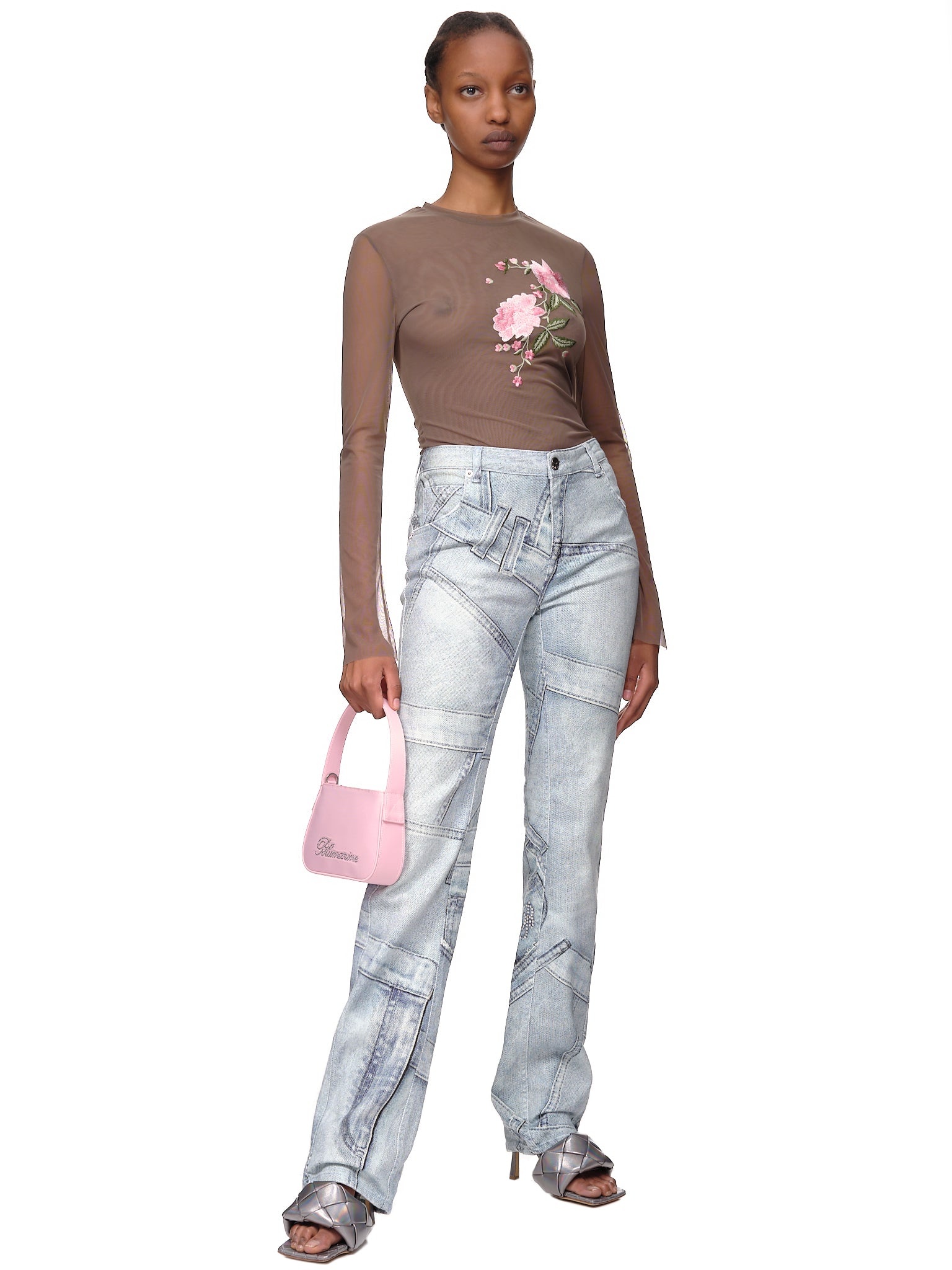 Long Sleeve Embroidered Blouse - 6