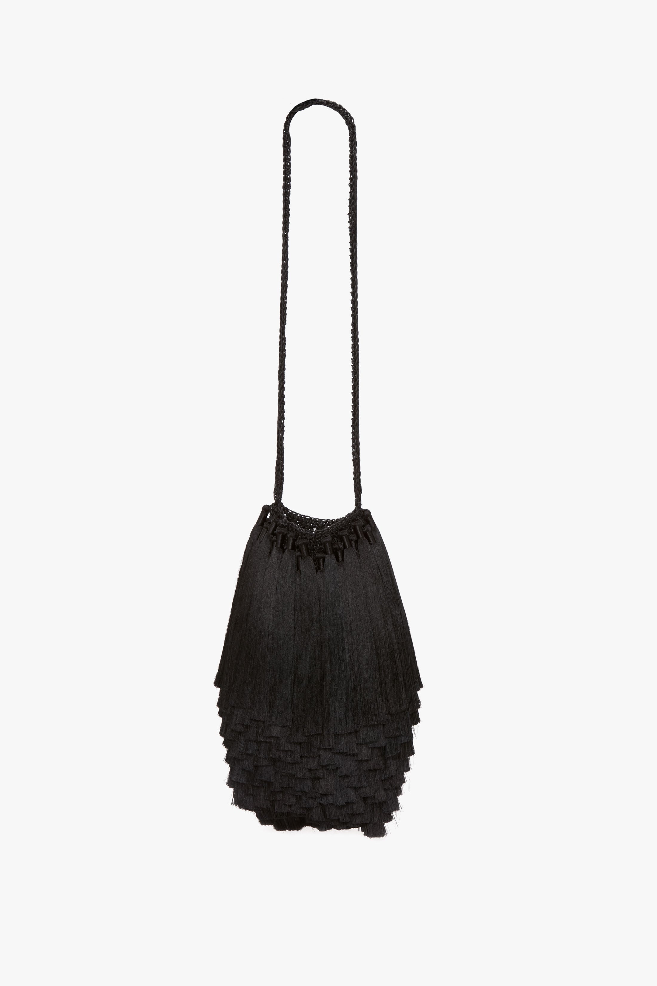 Mini Tassel Pouch in Black - 5