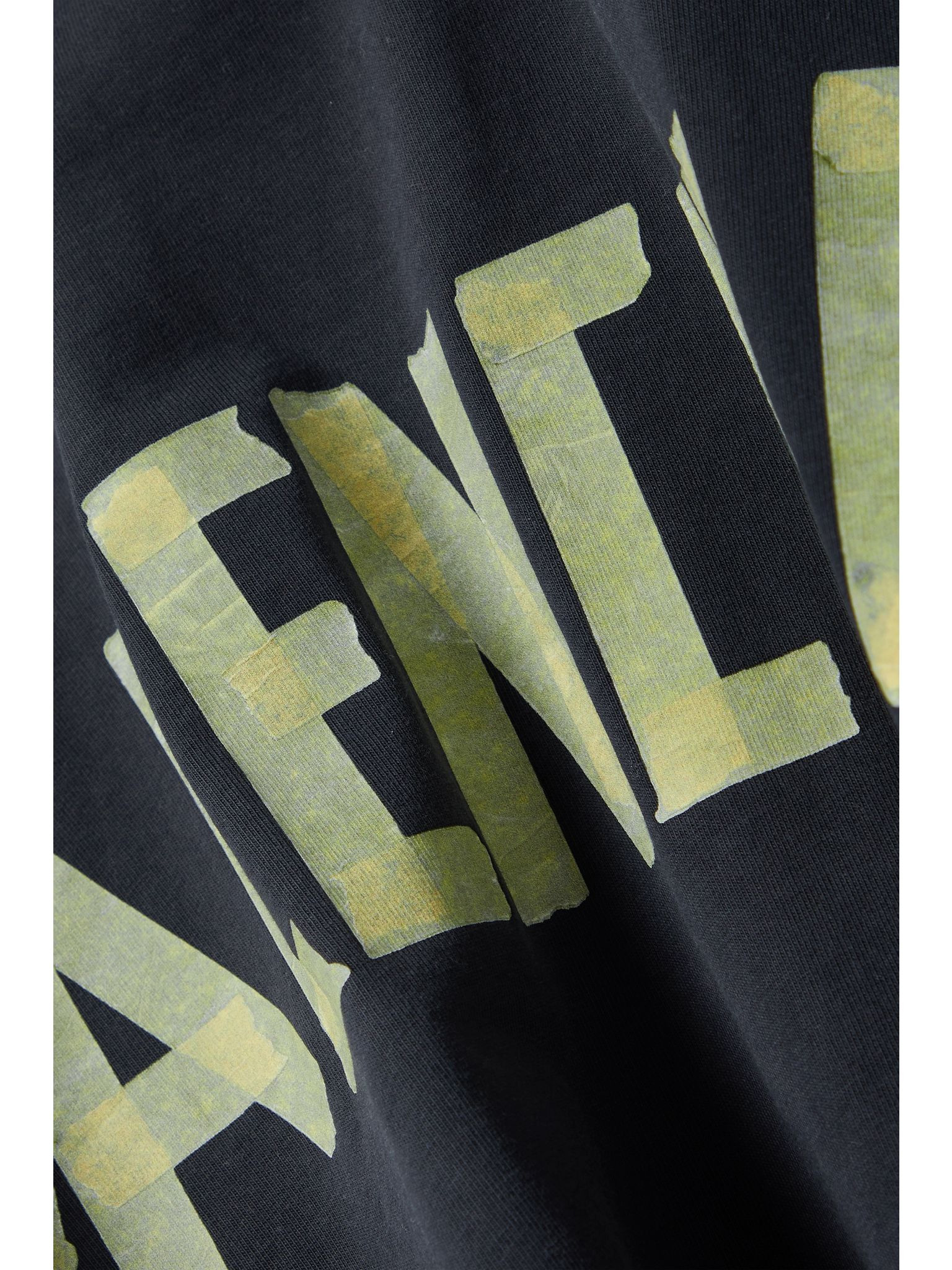 Oversized distressed printed cotton-jersey T-shirt Black - 4