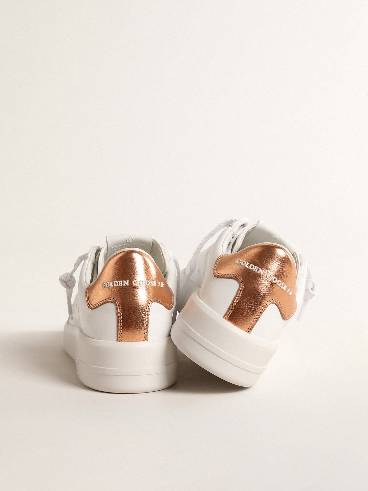 Golden Goose Bio-based Purestar with bronze metallic leather heel tab |  REVERSIBLE