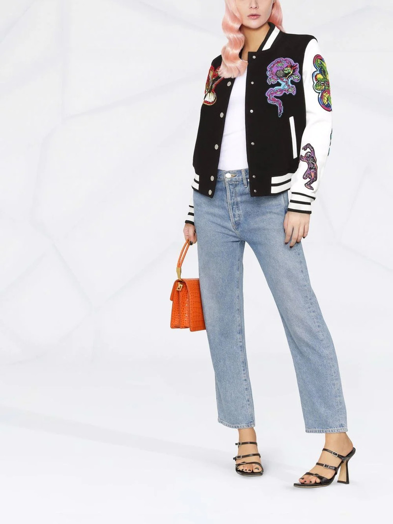 embroidered-patches colour-block varsity jacket 4