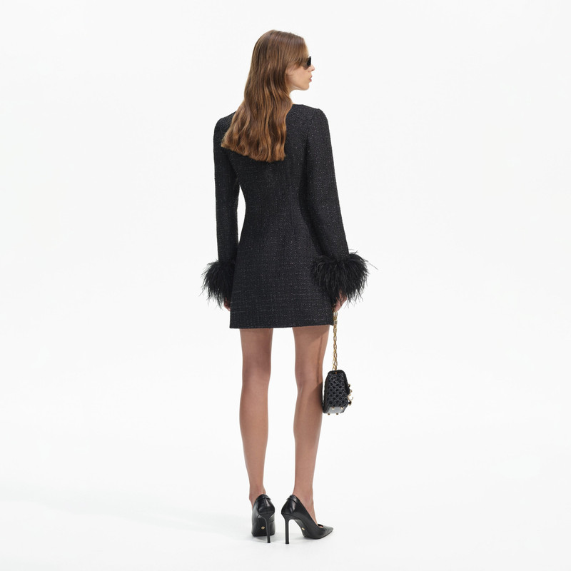 self portrait black boucle mini dress Black Metallic Boucle Mini Dress – self-portrait-US main image 1