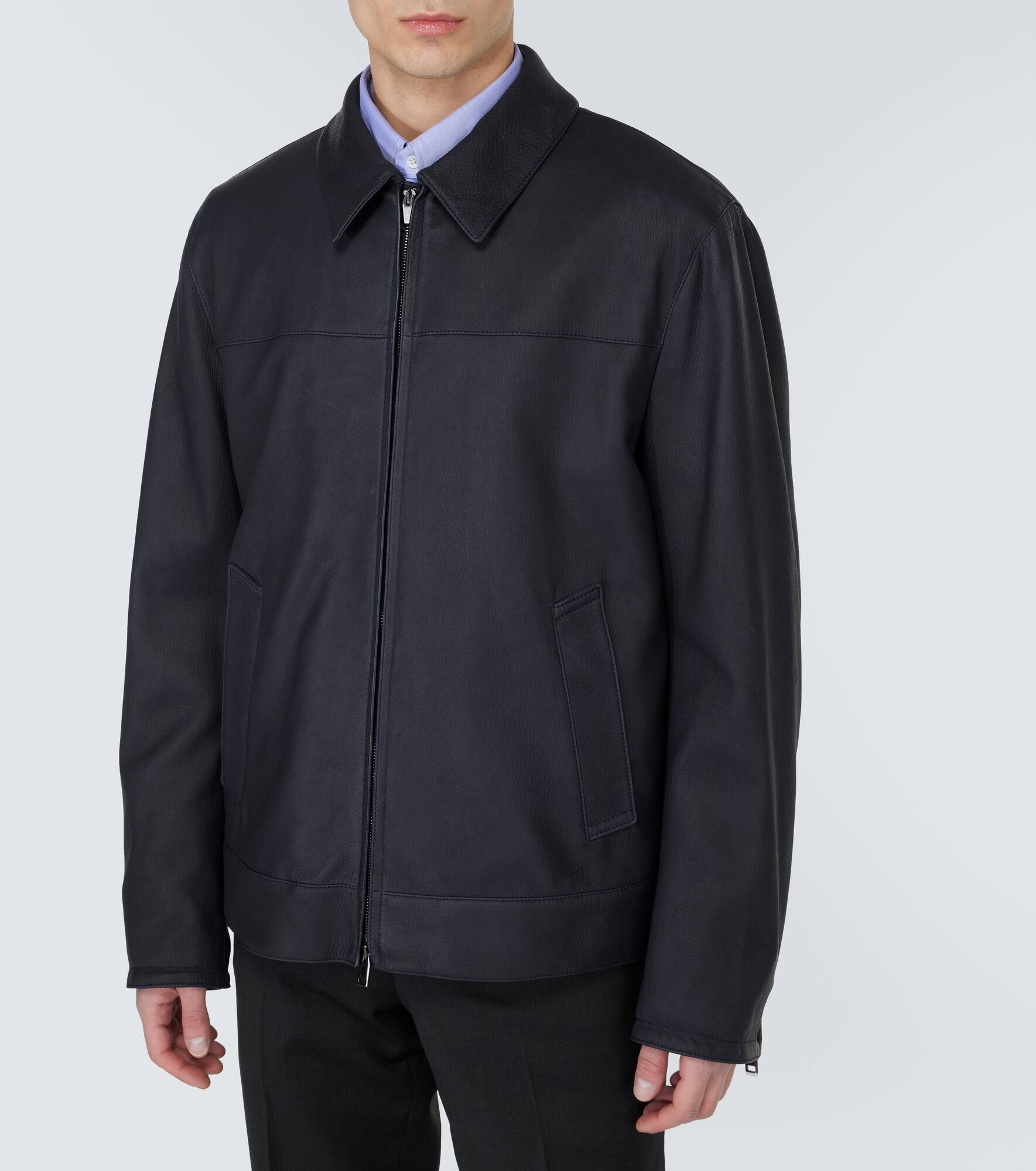 Leather blouson jacket - 3