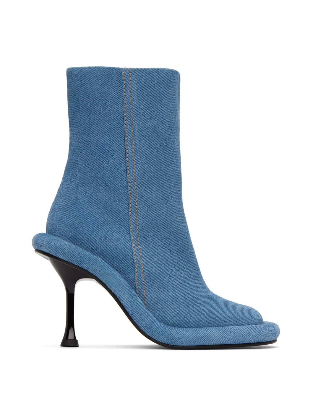 Blue Bumper-Tube Heel Ankle Boots - 1