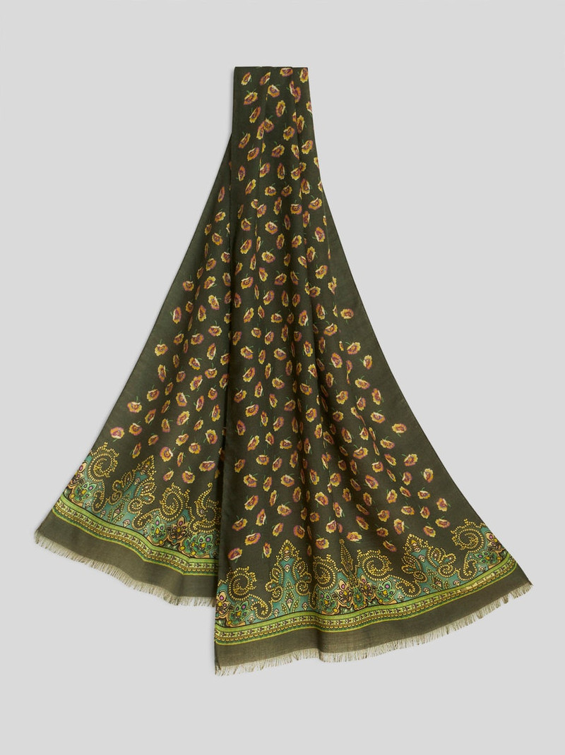 PAISLEY WOOL AND SILK SCARF 1