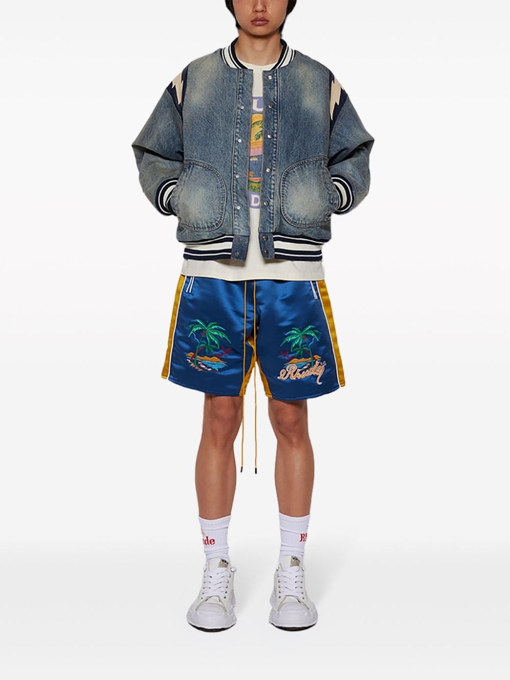 Lightening denim bomber jacket - 2
