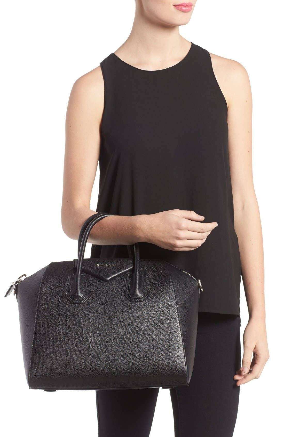 Givenchy Medium Antigona Sugar Leather Satchel in Black at Nordstrom - 8