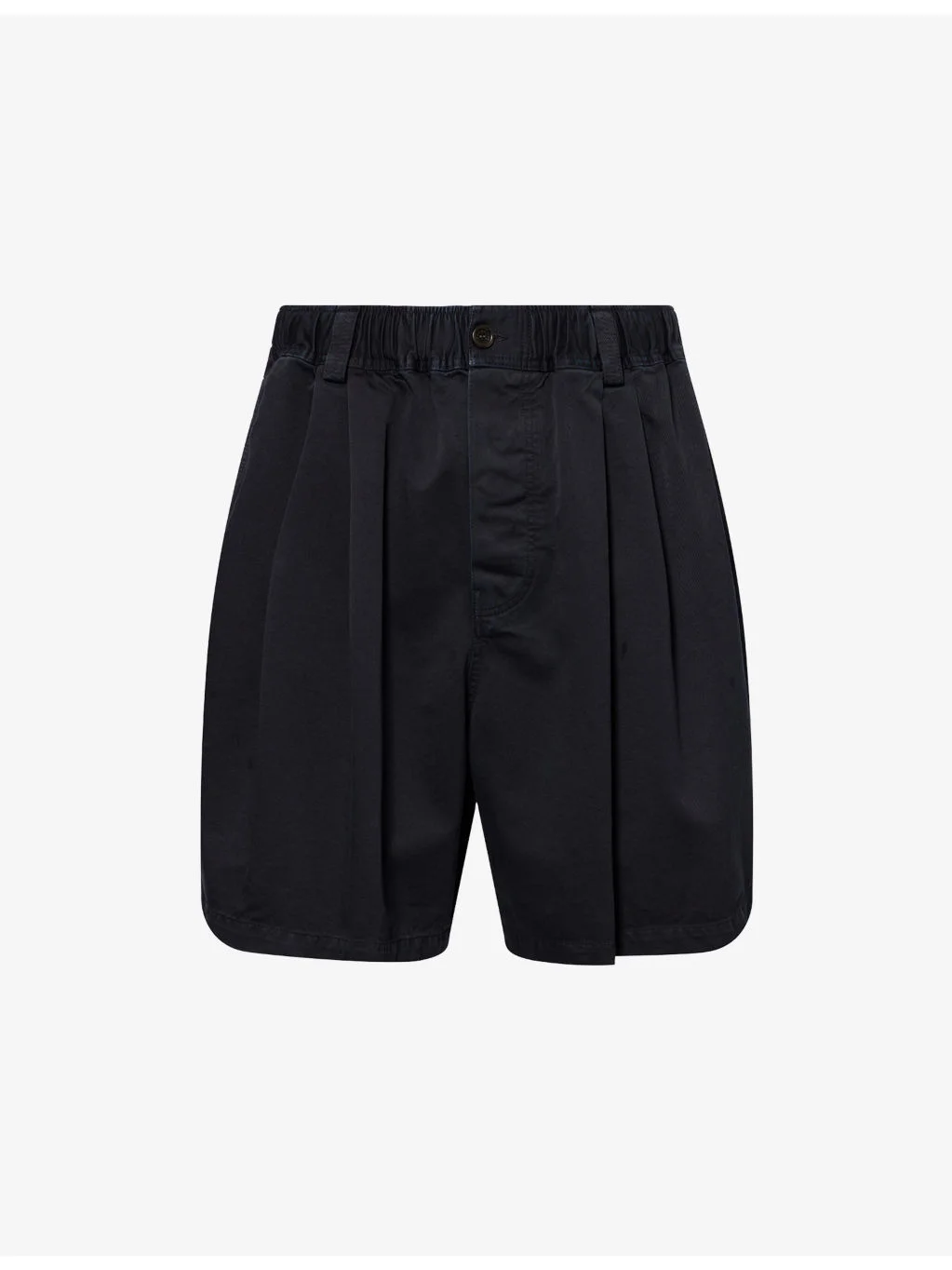 Gathered-Waist Wide-Leg Cotton Shorts - 1