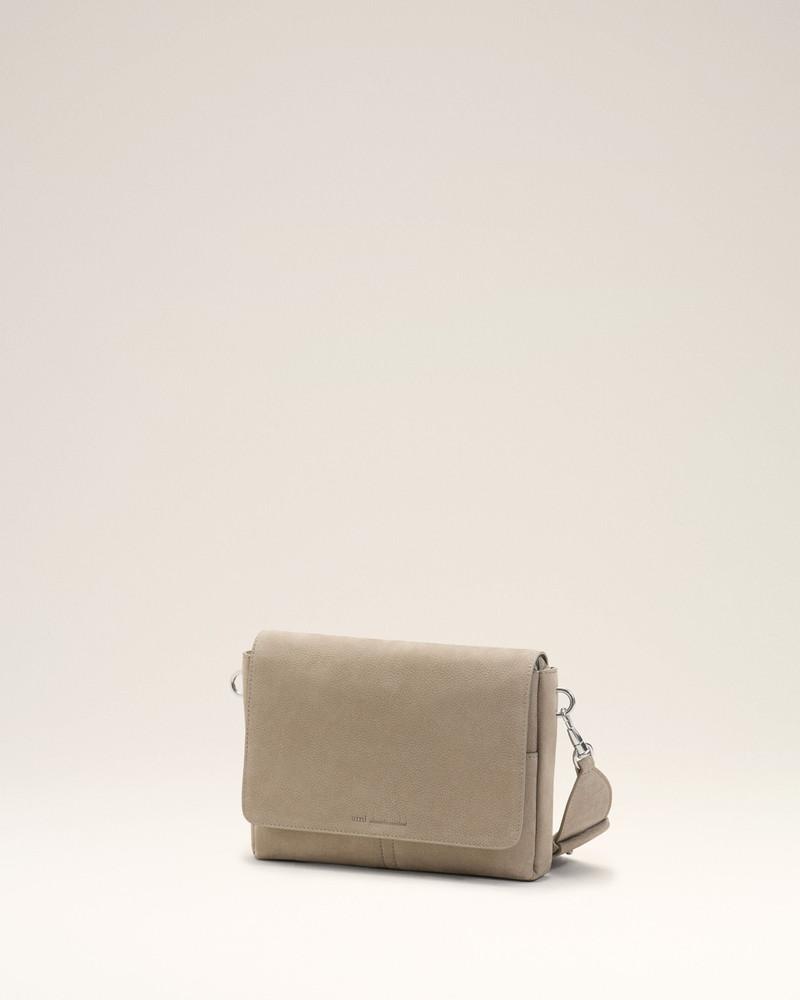 GREY COW LEATHER FLAP MESSENGER CARROUSEL BAG 4