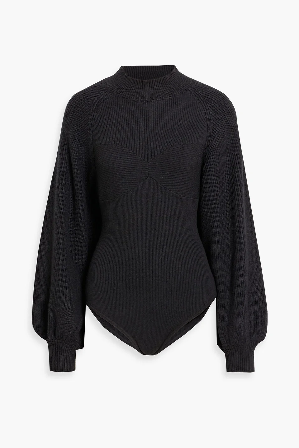 Twisted cutout ribbed-knit bodysuit - 1