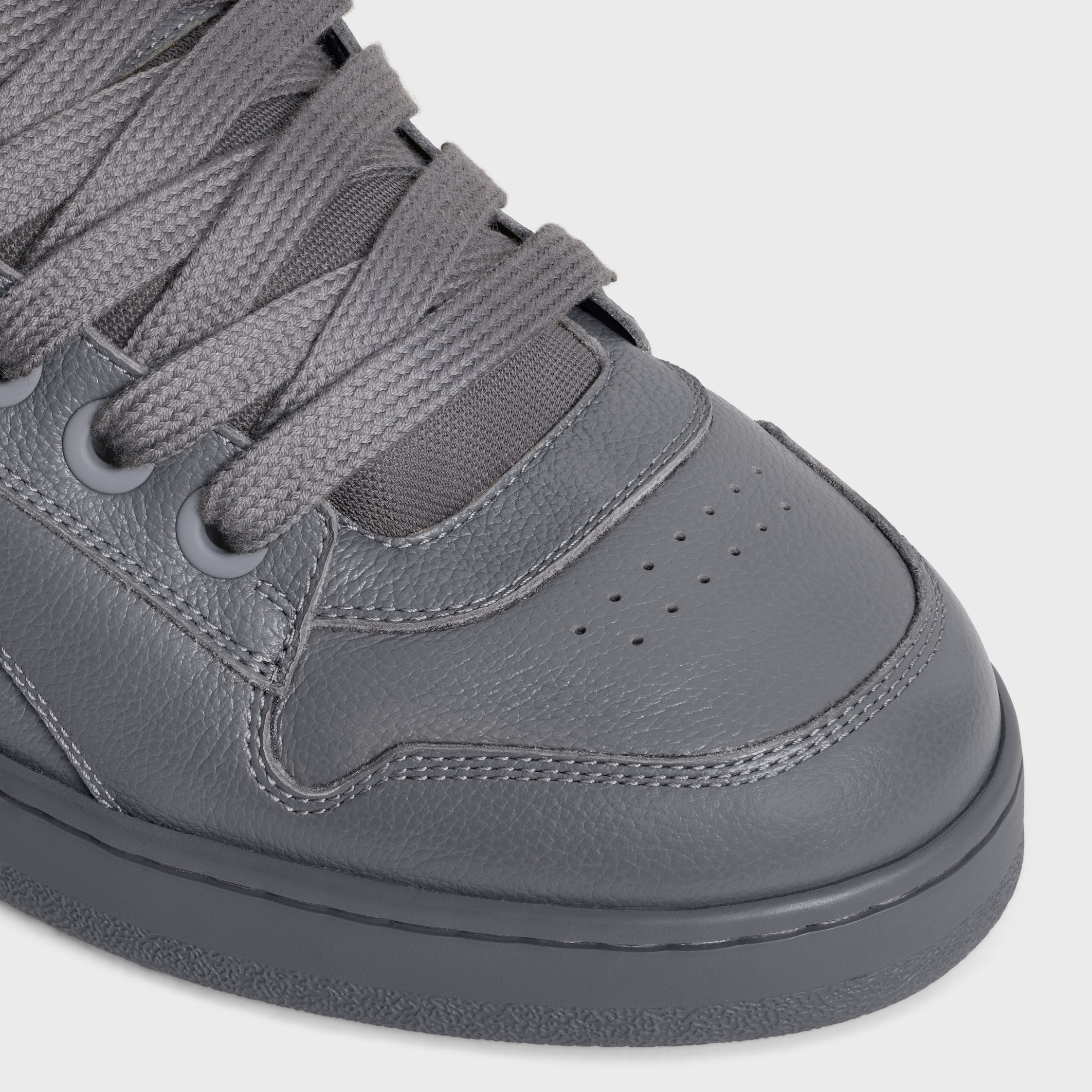 CELINE HUNTINGTON LOW LACE-UP SNEAKER IN TUMBLED LEATHER AND MESH - 4
