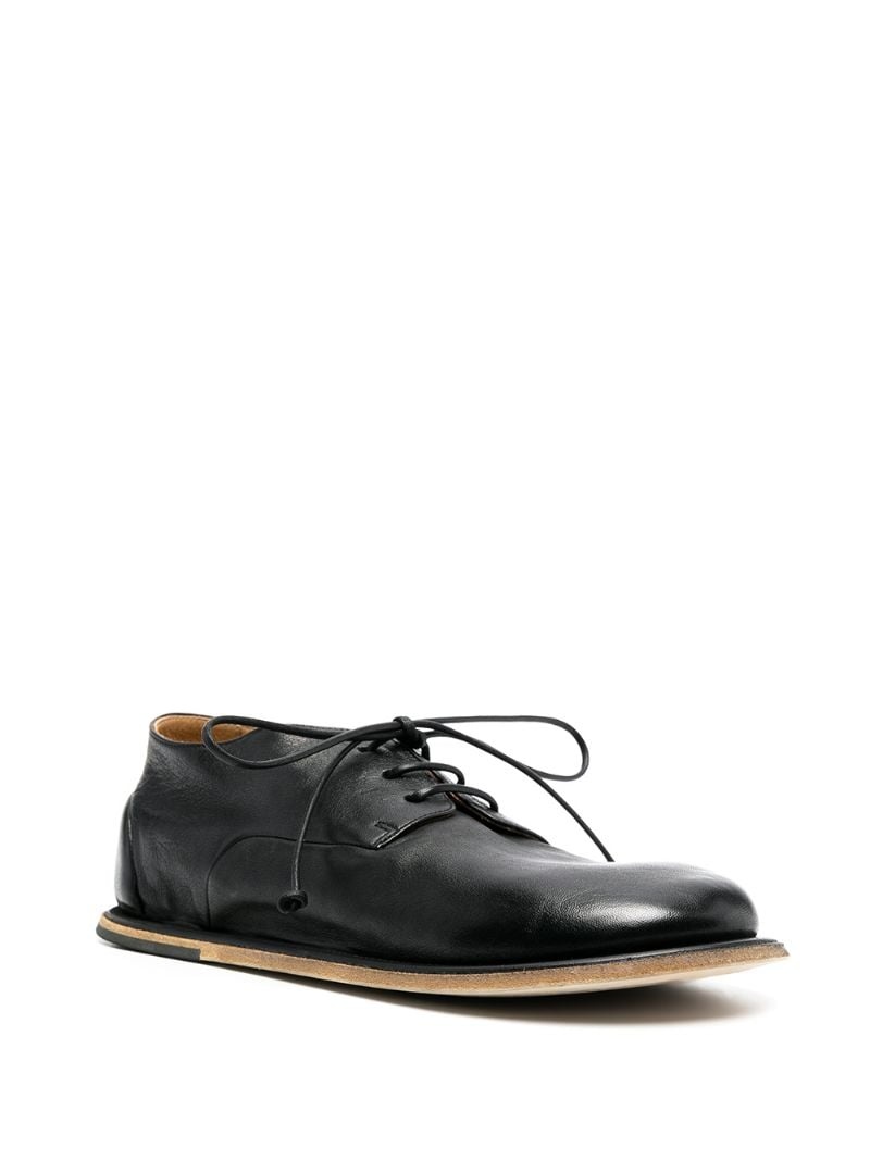 flat-rounded lace-uo leather shoes - 3