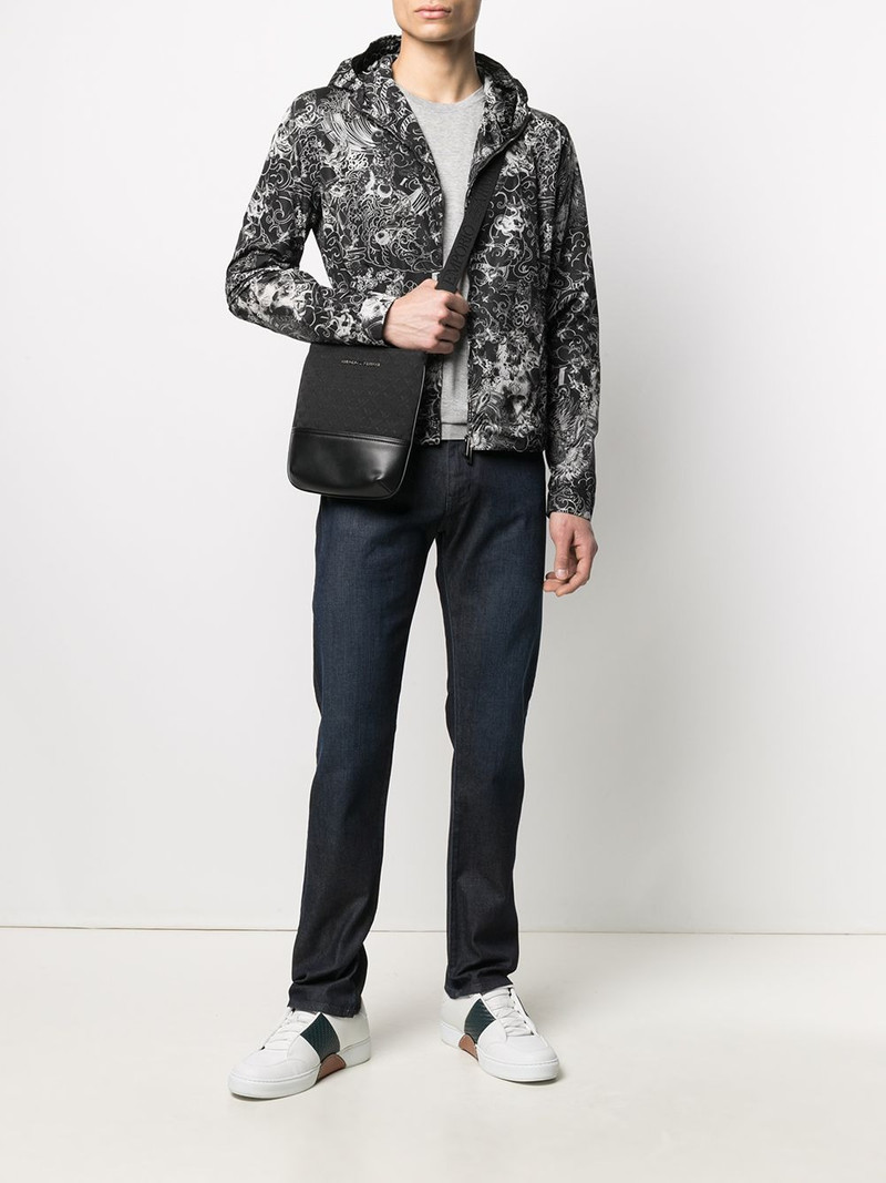 EMPORIO ARMANI abstract-print hooded jacket outlook